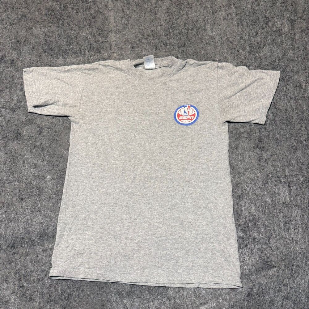Vintage 00S Y2K Gildan Mens T-Shirt Size S Grey NBA Espn Graphic Print